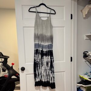 Chic Tie-Dye Swim Coverup - Navy and Gray